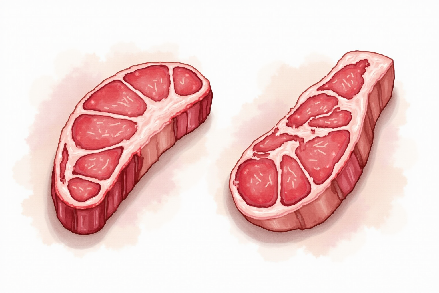 Freezer-burned beef beside vacuum-sealed pristine cut comparison