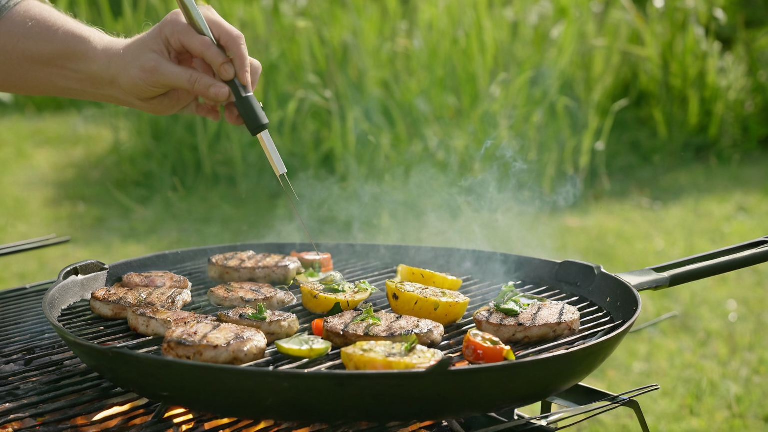 Thermometer at grill