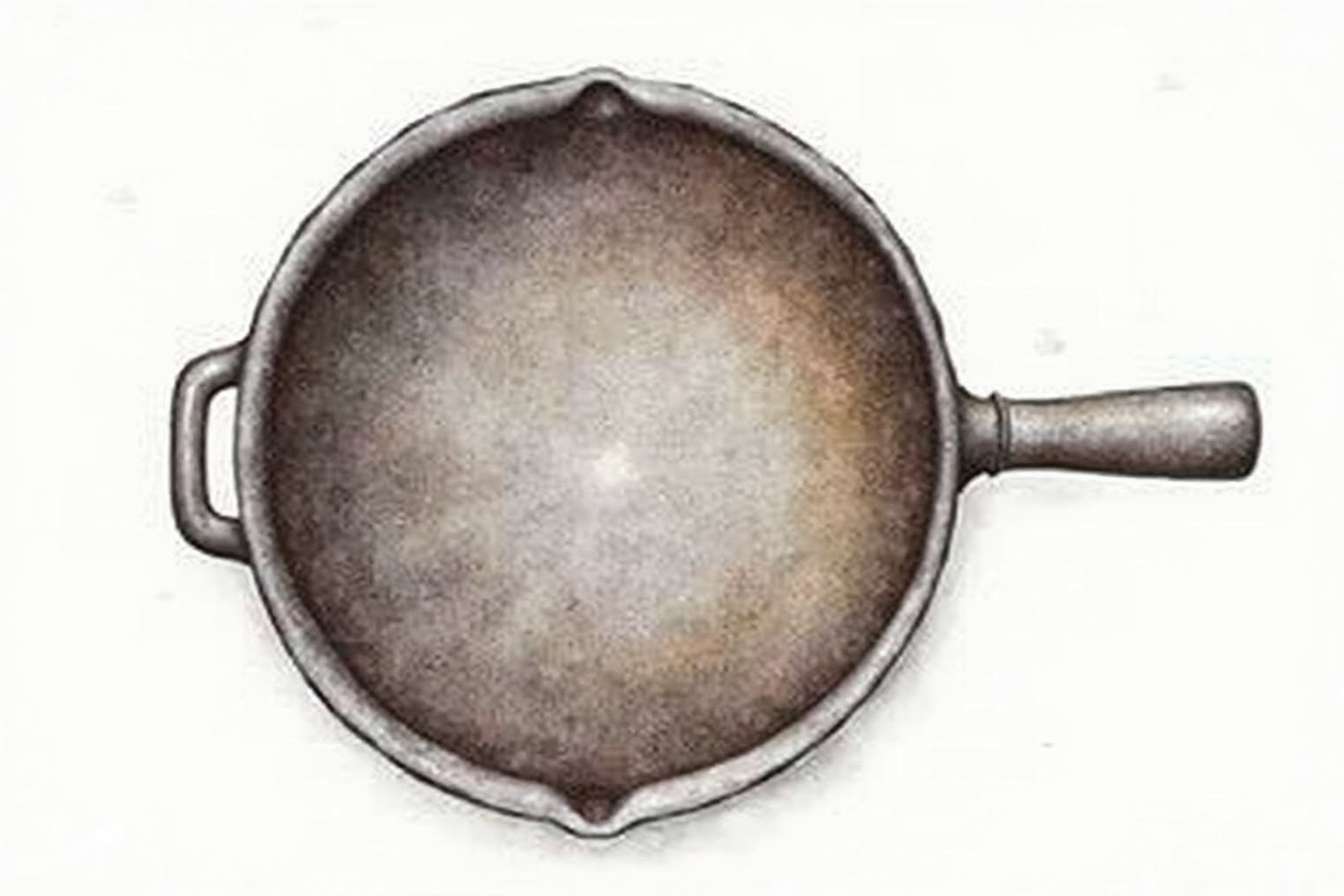 Watercolor still life of stainless steel skillet and cast iron Dutch oven on an induction cooktop, no text