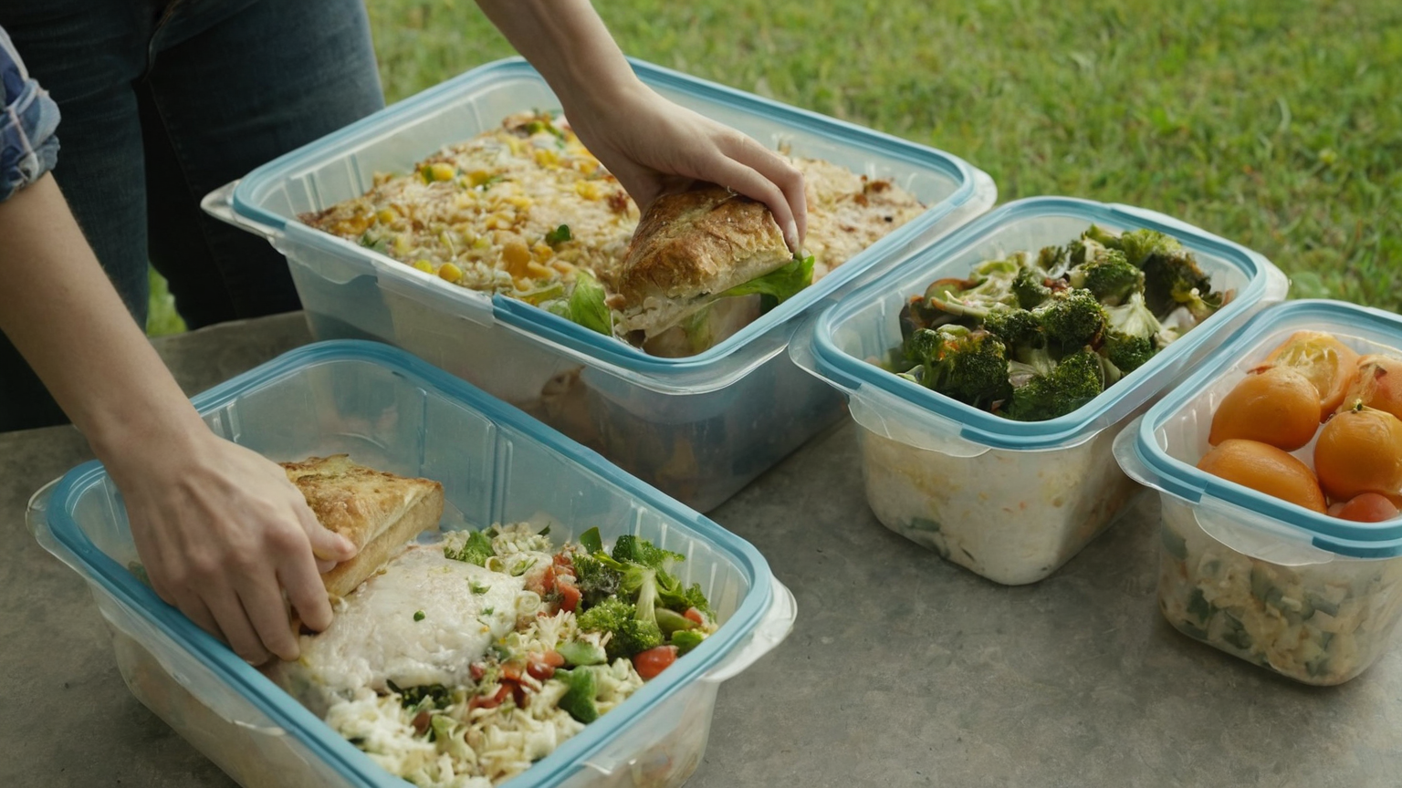 Returning leftovers to cooler