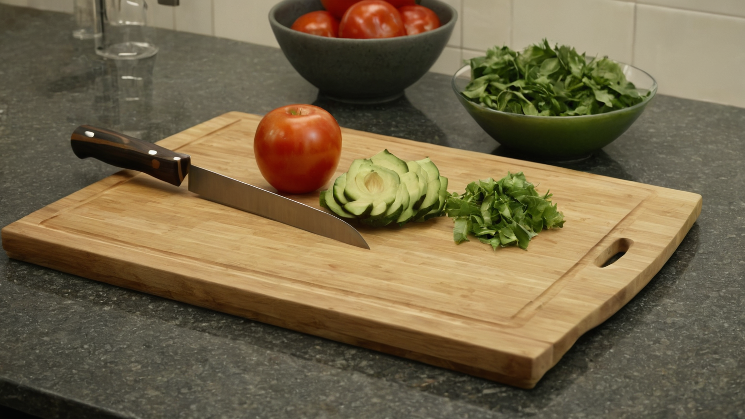Clean cutting board setup