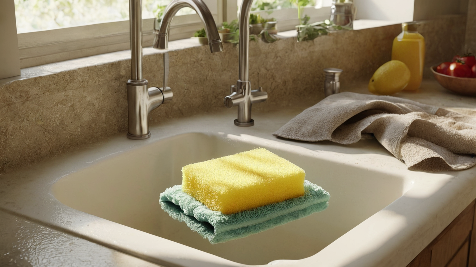 Kitchen Sponge, Dishcloth, and Sink Food-Safety Routine